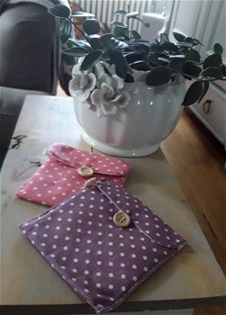 Kleine stoffen polkadot tasjes (nieuw) - 2