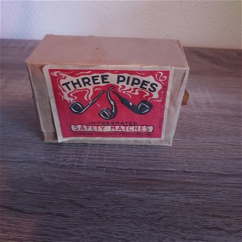 Three Pipes Impregnated Safety Matches Made in Sweden - 0
