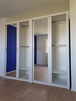 NIEUW Moderne Mat witte kledingkast met spiegeldeuren 120 cm breed | Incl. inhoud | MONTAGE MOGELIJK - 3