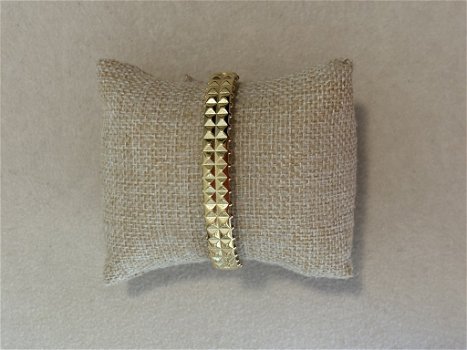 Gouden clash studs bangle armband 18k verguld waterproof - 0