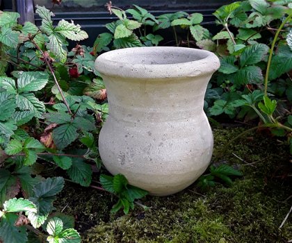 Stenen klei pot - beige - 0