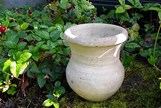 Stenen klei pot - beige - 5