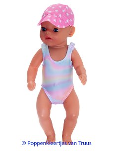 Baby Born Soft 36 cm Badpak setje roze/sterretjes/multi