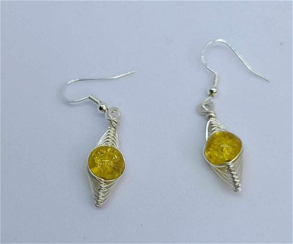 gele glas kralen sieraden set - 2