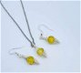 gele glas kralen sieraden set - 3 - Thumbnail