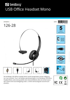 USB Office Headset Mono - 3