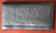 Calvin Klein Jeans portemonnee zwart leer