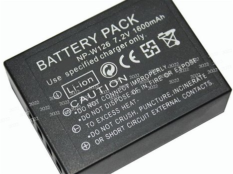 New battery NP-W126 1600mAh 7.2V for FUJITSU FinePix HS30EXR HS33EXR X-Pro1 - 0