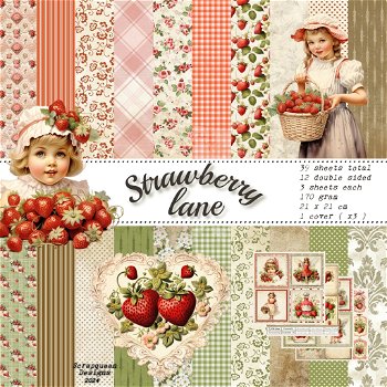 Paper collection strawberry lane 21x21 cm - 1