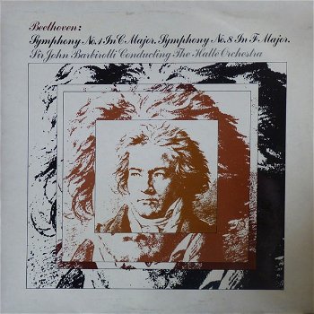 LP - Beethoven - Symphony No.1 - Symphony No.8 - Sir John Barbirolli, The Halle Orch. - 0