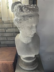 Borstbeeld buste vrouw beton 62 cm hoog
