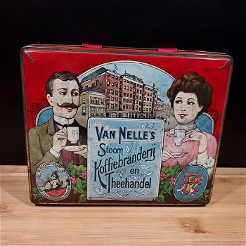 Blik van Nelle's stoom koffiebranderij en theehandel - 0