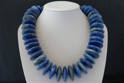 LAPIS LAZULI (3 cm) ketting/oorhanger-set - 0