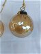 3 zware kerstballen van glas beige./ amberkleur. - 2 - Thumbnail