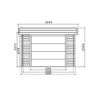 Tuinhuis-Blokhut garage modern (S8993): 3580 x 5380mm - 1