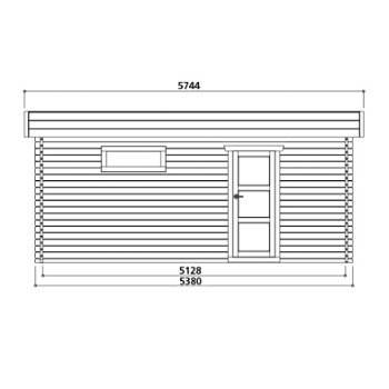 Tuinhuis-Blokhut garage modern (S8993): 3580 x 5380mm - 3