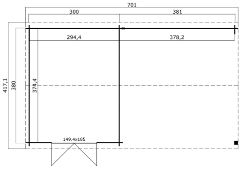 Tuinhuis-Blokhut Octavio: 700 x 400 cm - 5