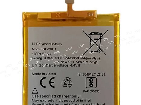 New battery BL-30UT 3000mAh/11.4WH 3.85V for Tecno CA6/CM - 0