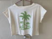 ZARA t-shirt roomwit/zacht geel met groen Palm print (mt.152) - 0 - Thumbnail