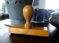 Nostalgische houten stempelhouder (voor gebruik of decoratie)
