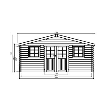 Tuinhuis-Blokhut Montreux - GEIMPREGNEERD : 5080 x 5080mm - 1