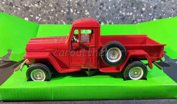 1947 Jeep Willys pickup rood 1/24 Welly - 0