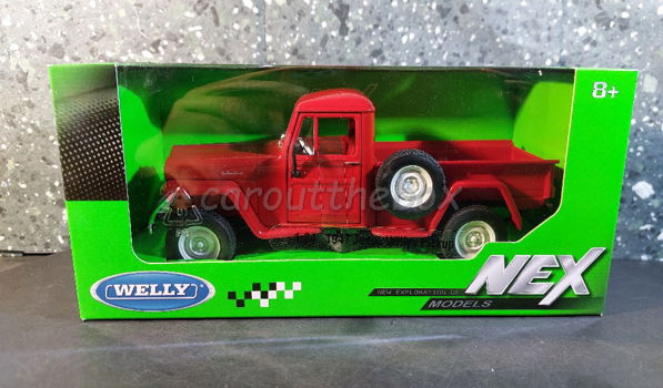 1947 Jeep Willys pickup rood 1/24 Welly - 3