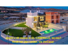 Uw eigen ruime nieuwe Villa in EL CAMPELLO met zeezicht en bij Golfbaan en