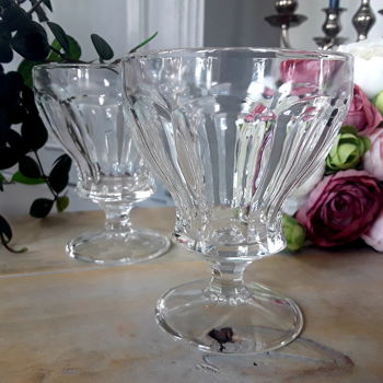 Vintage ijscoupes, dessertglas, cocktailglas, glazen (2x) - 1