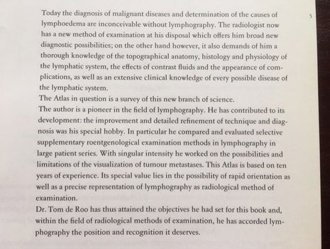 Atlas of lymphography - Dr. T. de Roo - 1