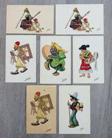 E. Herzig Ansichtkaarten (7x) Kabylië Zigeuner