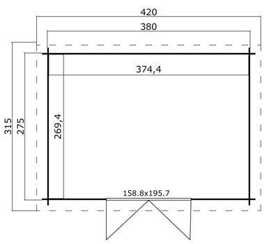 Tuinhuis-Blokhut Mikkel: 400 x 295 cm - 5