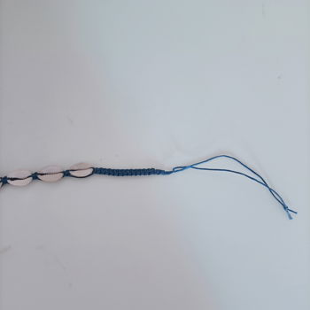 Armbandje met schelpjes, blauw, past altijd. - 3