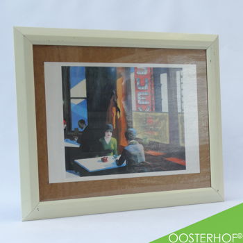 Houten Lijst Facet Plexiglas - Edward Hopper - Chop Suey 58 x 47,8 - 0