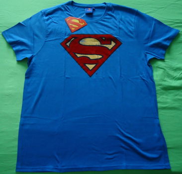 Nieuw blauw T-shirt met het logo van Superman (maat: XL). - 0