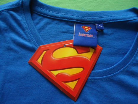 Nieuw blauw T-shirt met het logo van Superman (maat: XL). - 1