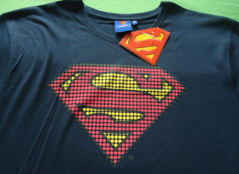 Nieuw donkerblauw T-shirt met logo van Superman (maat: XL). - 4