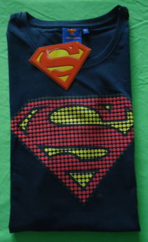 Nieuw donkerblauw T-shirt met logo van Superman (maat: XL). - 7