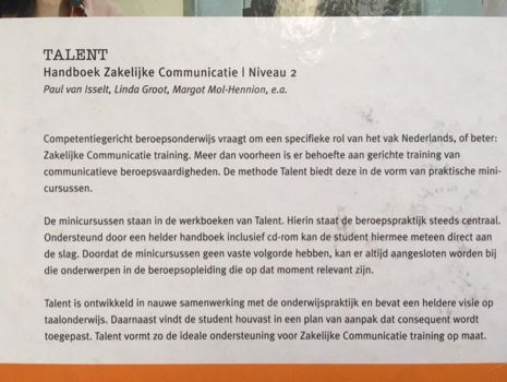 Talent Handboek Zakelijke Communicatie Niveau 2 - 1