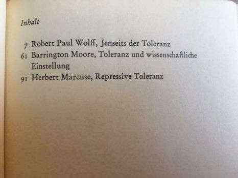 Kritik der reinen Toleranz - Wolff, Moore, Marcuse - 1