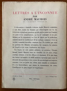 Lettres a l'inconnue - Andre Maurois - 1