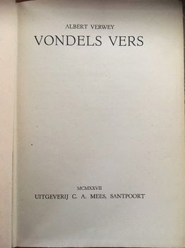 Vondels vers door Albert Verwey - 1