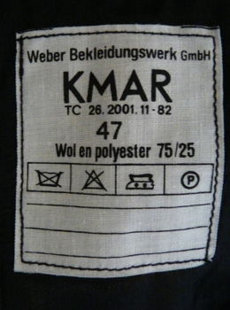 Jas, Uniform DT, Koninklijke Marechaussee (KMar), maat: 47, 1982.(Nr.1) - 6