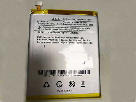 High-compatibility battery LEB117 for LAVA phone - 0