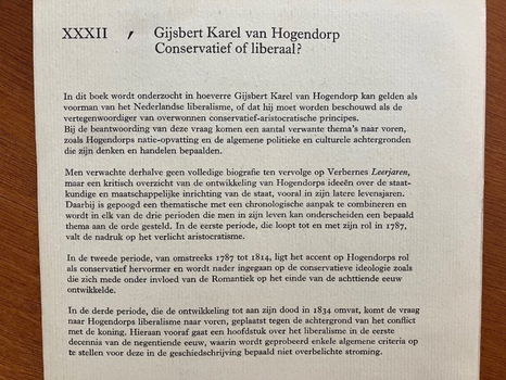 Gijsbert Karel van Hogendorp - Conservatief of liberaal? - 1