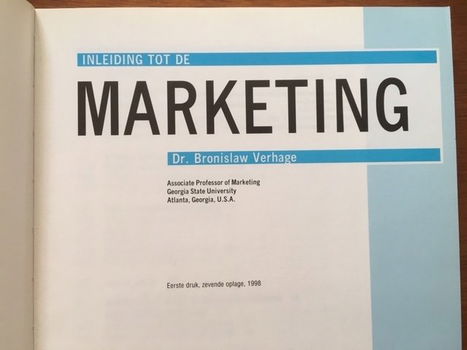 Inleiding tot de marketing - Dr. Bronislaw Verhage - 1