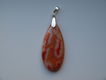 48x22x7mm Orange Crazy Lace Agate kettinghanger met zilverkleurig klemmetje - 0 - Thumbnail