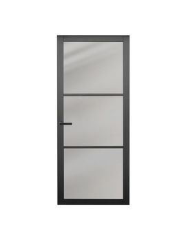 Steel look binnendeur met rookglas houten binnendeur - 1