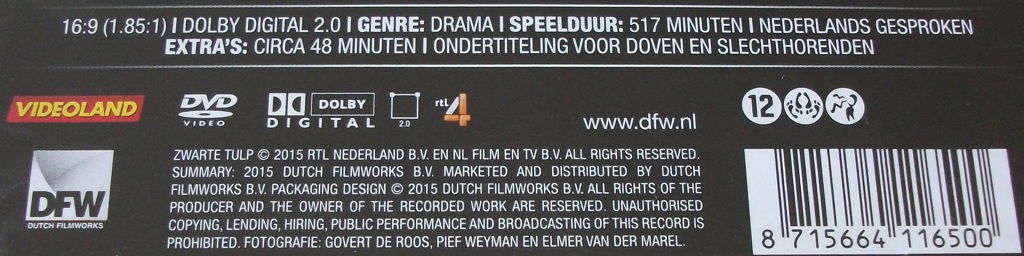 Dvd *** ZWARTE TULP *** 3-DVD Boxset Seizoen 1 - 2