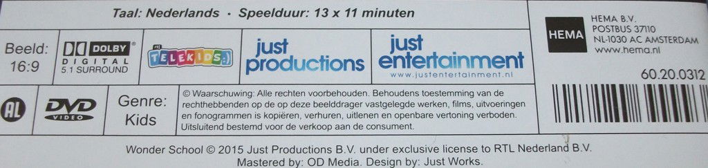 Dvd *** WONDER SCHOOL *** Seizoen 1: Deel 1 - 2